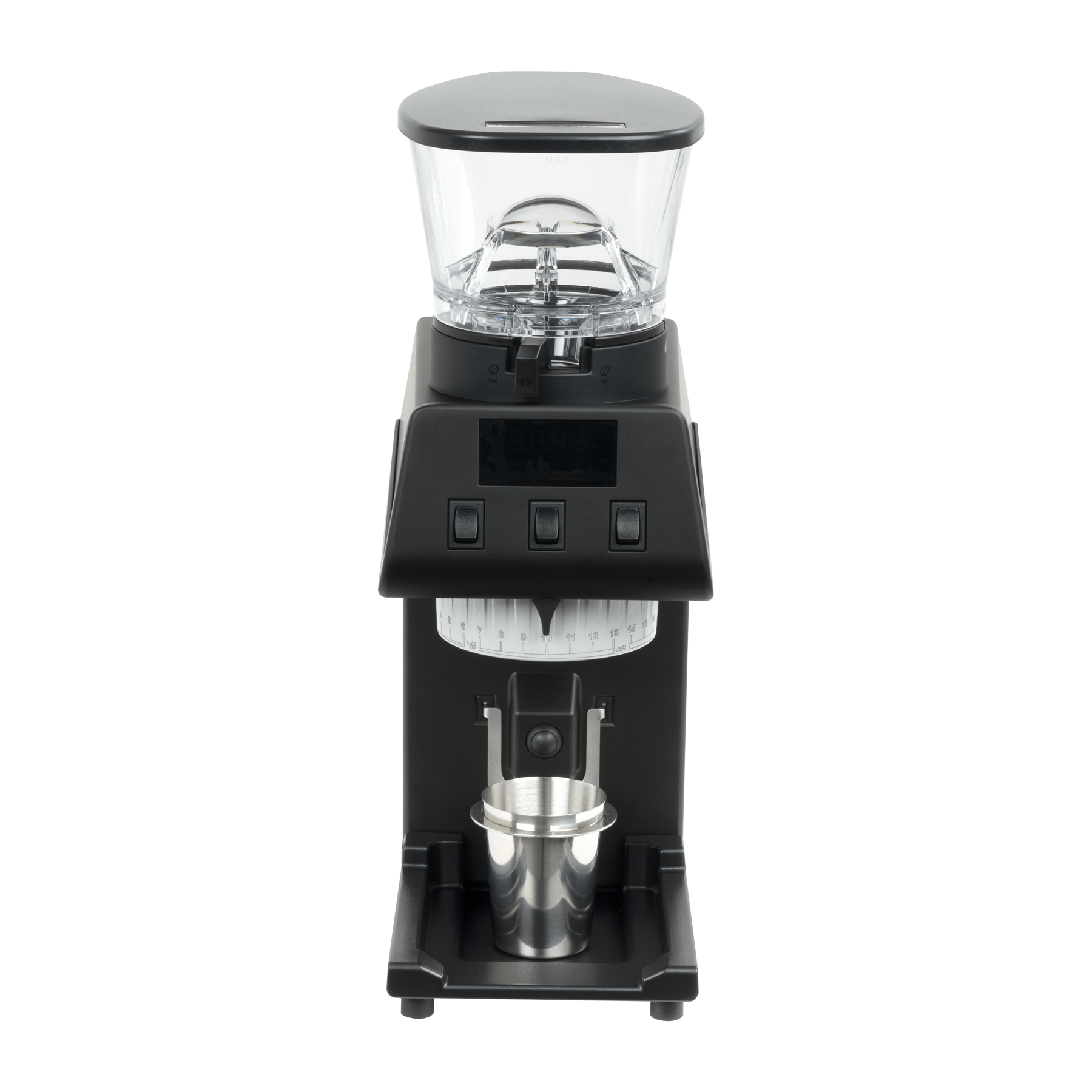 La Marzocco Pico coffee grinder in black, front view
