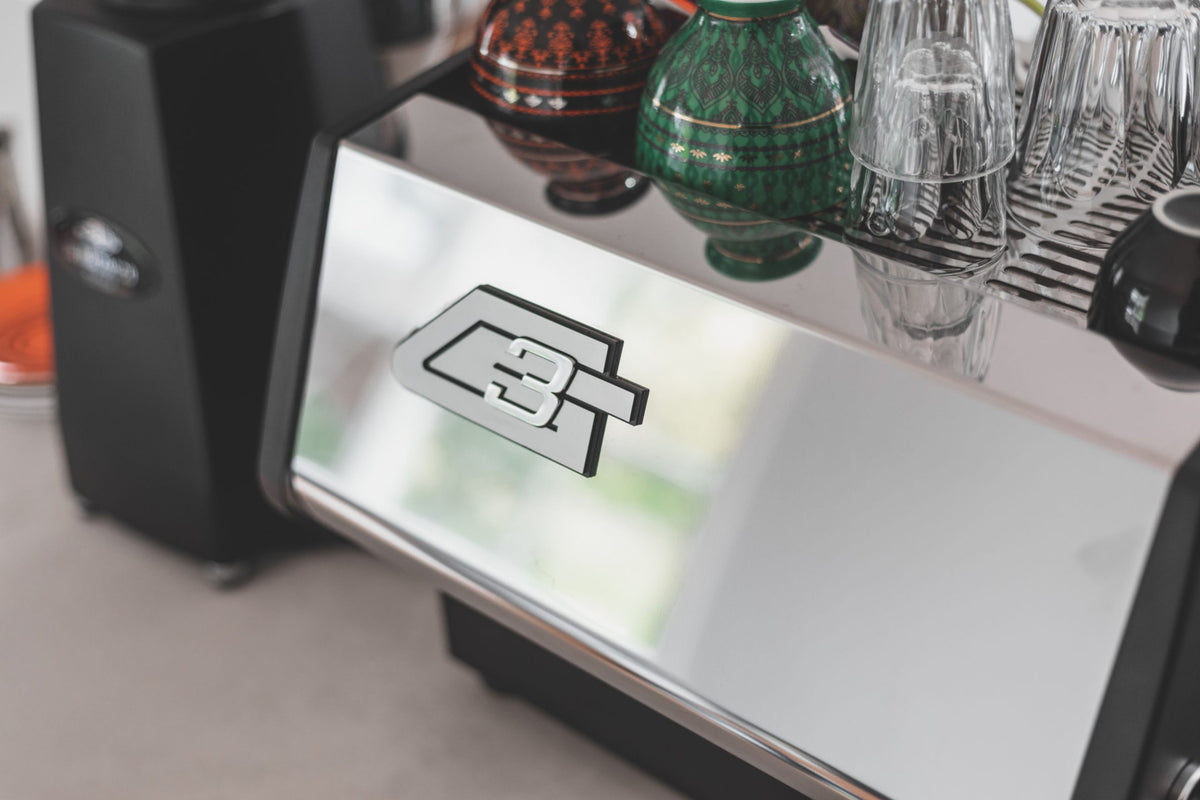La Marzocco GS3 espresso machine on the bench
