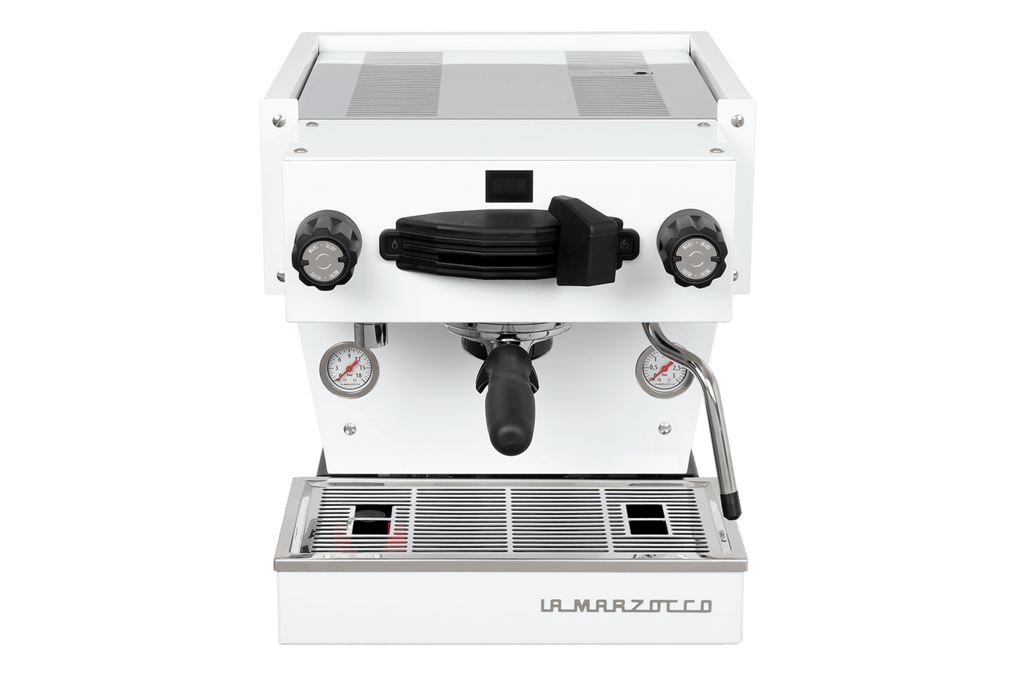La Marzocco Linea Mini espresso machine in white, front view