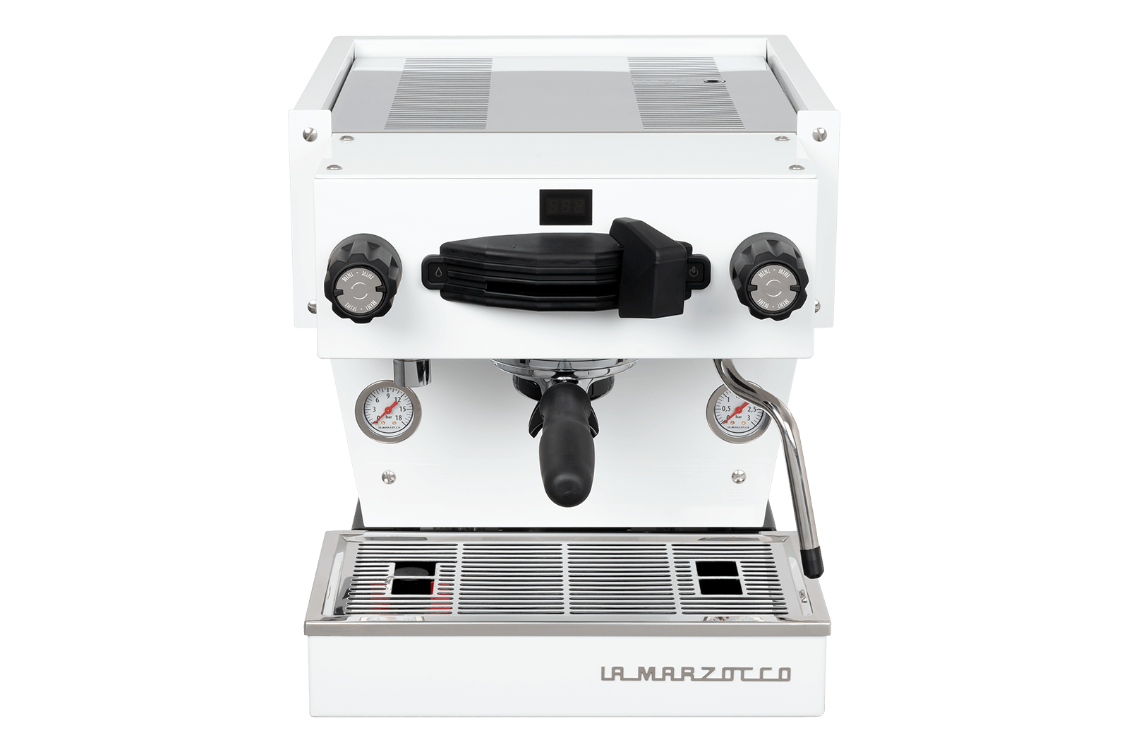 La Marzocco Linea Mini espresso machine in white, front view