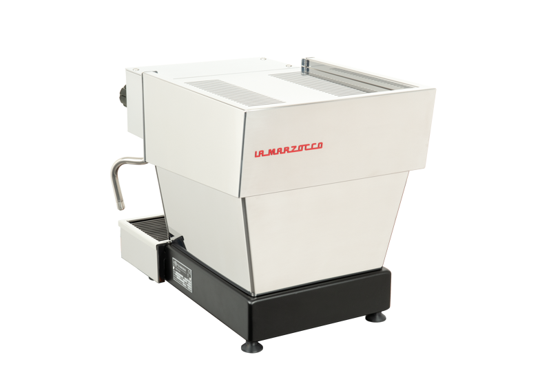 La Marzocco Linea Micra espresso machine in stainless steel, rear view