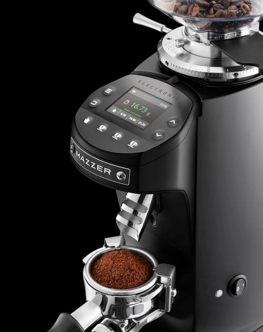 Mazzer Mini E electronic coffee grinder, alternate view
